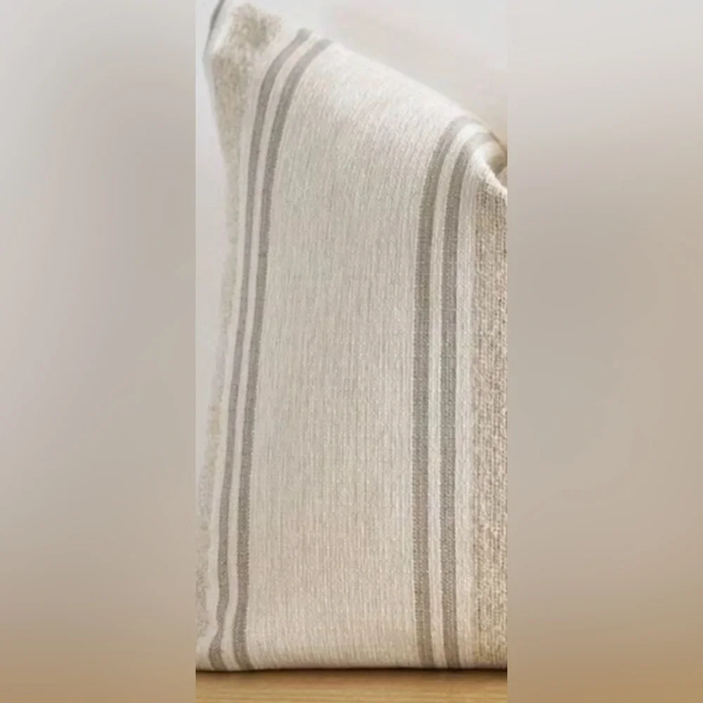 Decorative Lenin Burlap Farm House Striped 18” x 18” Toss Pillow Cover 🌿🆕🌿